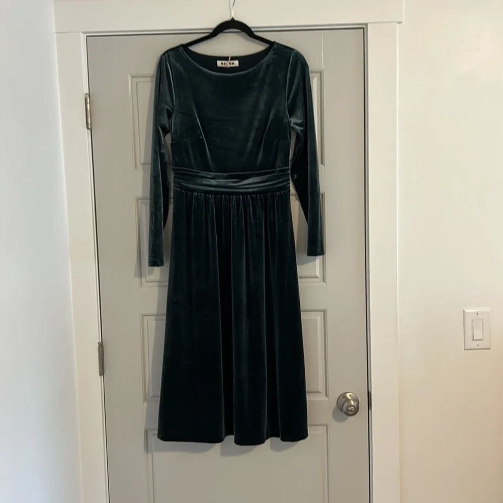 Boden Green Velvet Lois Dress 6